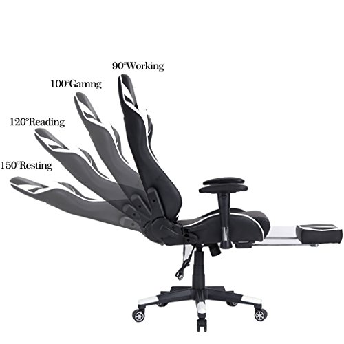 UsmAsk Gaming-Stuhl, hohe Rückenlehne, ergonomischer Racing-Büroschreibtisch, Computerstühle mit Lordosenstütze (Farbe