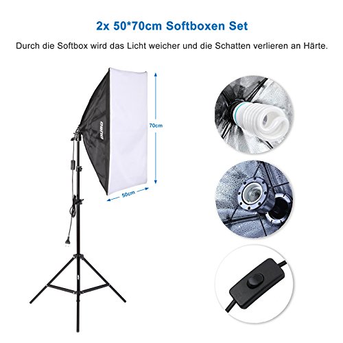 Profi 3375W Fotostudio Set 4X Hintergrundsystem Studioleuchte Lampe Softbox Kit